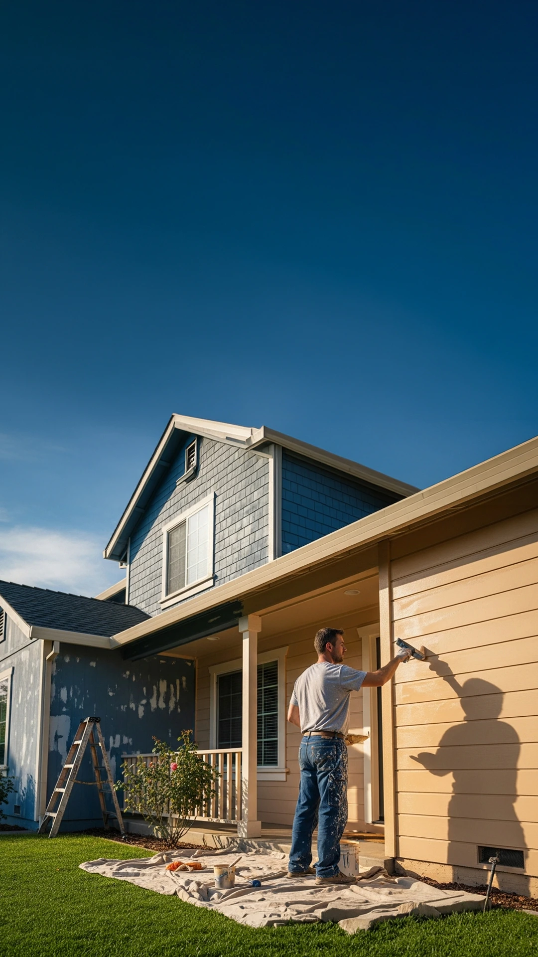 Freshly painted home exterior by The Paint Solution in Placer County, CA