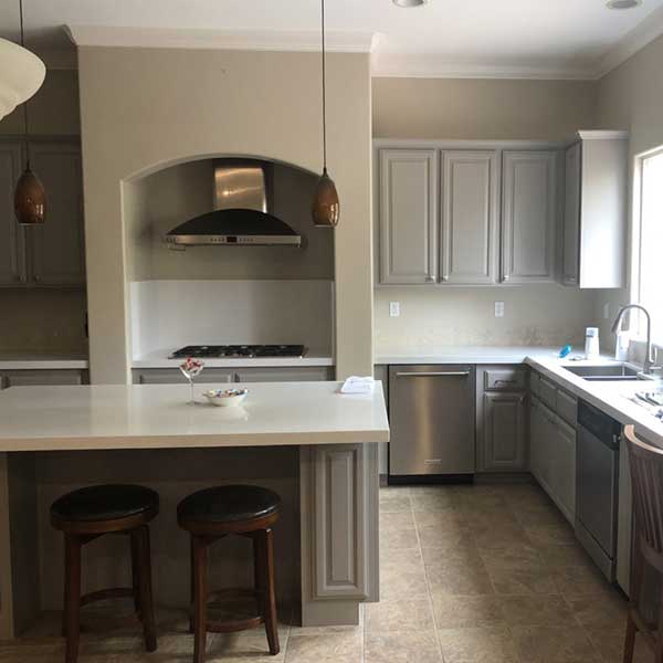 photo of kitchen interior after being repainted