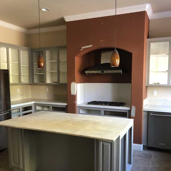 photo of kitchen interior before being repainted