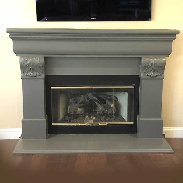 photo of fireplace hearth after being repainted